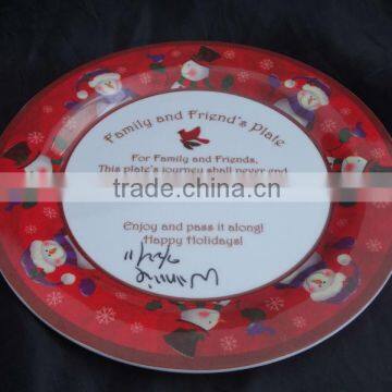 Chritmas holiday melamine dinner plates12 inch