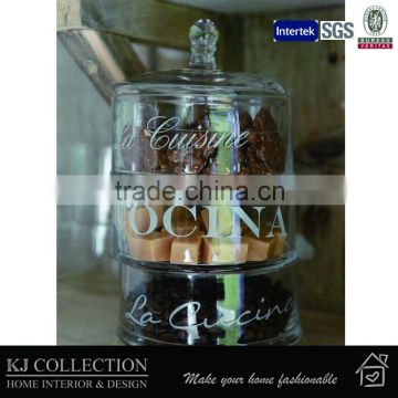 Glass Biscotti Jar 3 Tier Small Size