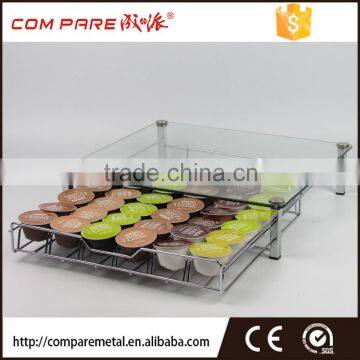 Dolce gusto coffee capsule drawer with glass top
