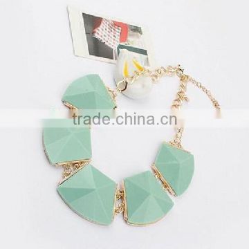 New Fashion Jewelry Crystal Chunky Statement Bib Pendant Chain Choker Necklace NK012