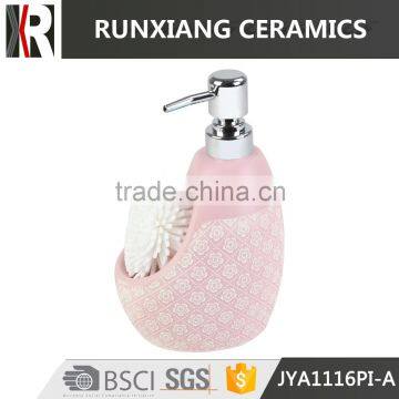 pink ceramic soap dispenser