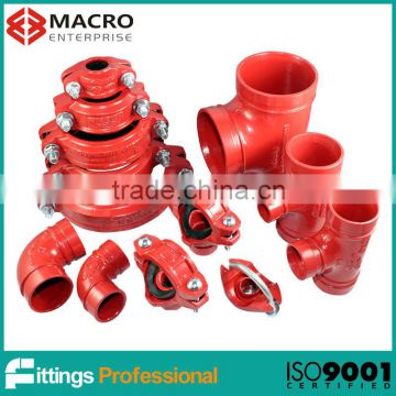 Grooved fittings for fire fighting