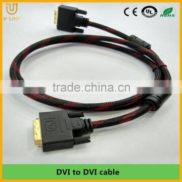 Male to male hd 24pin dvi cable with nylon braided gold plated 1.5m 3m 5m 10m