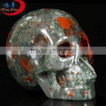 Promotional Gifts natural African blood stone skull gemstone carving