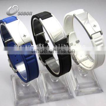 2015 new fashionable germanium titanium negative ion silicone bracelet shenzhen for man