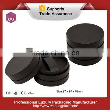 Branded round leather watch packaging cases