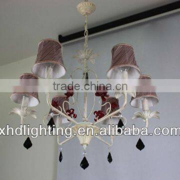 modern fabric cyrstal chandelier pendant lamp for hotel decorative