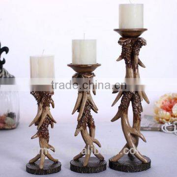 Wholesale three caditional candle holder,European and American retro style resin ndle holders