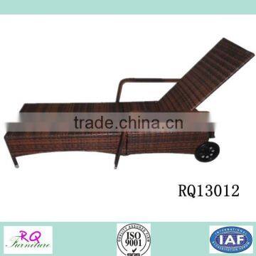 Rattan Sunbed PE Rattan Steel Frame KD Design