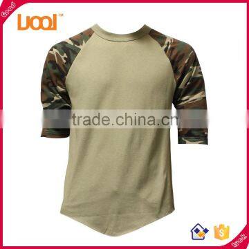 New Design Mens Custom Half Sleeve Camo Shirt 100% Cotton Camouflage Sleeve t Shirts Wholesale