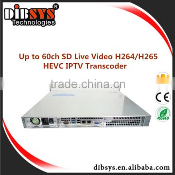 60ch SD h265/hevc video audio encoding transcoding for Cable tv broadcast iptv digital headend streaming live tv channels free