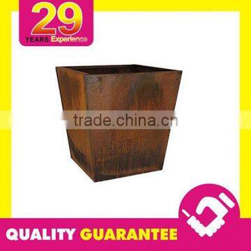 Weathering Steel Cube Planter Corten Steel Planter Customized