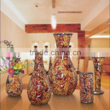 Glass mosaic vases