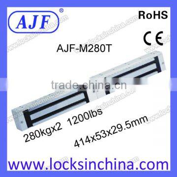 AJF top quality and security 600lbs or 280KG stainless steel electromagnetic lock for double door