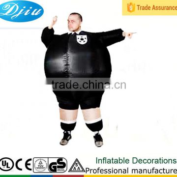 DJ-CO-191 judger full latex body suit with inflatable breasts black full body suit