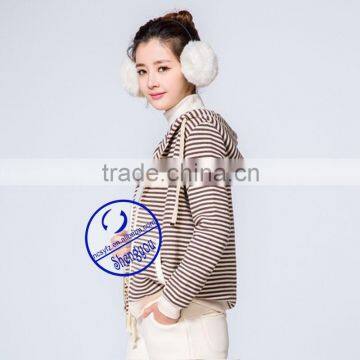 Custom Women's Yarn Dyed Zipper-up Hoodies Sweatshirts Manufactures in China