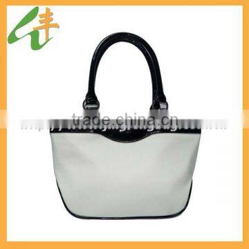 high quality white fashion lady leather handbag