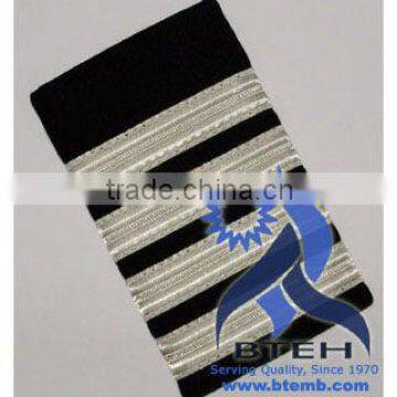 Pilot Epaulettes | Airline Epaulettes | Pilot Uniform Epaulette with Silver Wire French Braids