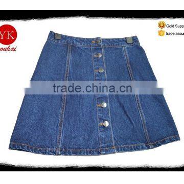 Buttoned Denim Skirt for women OEM ladies jeans Denim Garments pants bootcut skinny jeans skirts for female