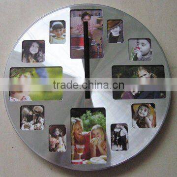 Metal photo frame clock