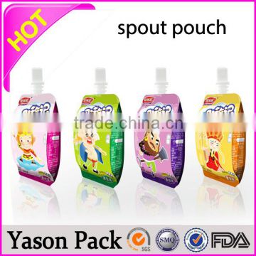 Yason clear front back silver pouch drink pouch with spout liquid pouches clear front back silver pouch