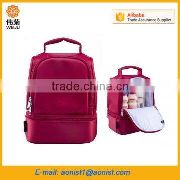 New design thick warm thermal boxes nylon lunch bag red tote with zipper insulation                        
                                                                                Supplier's Choice