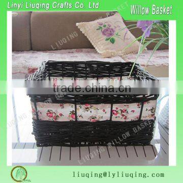 handmade small willow jewelry basket with lining for home furniture