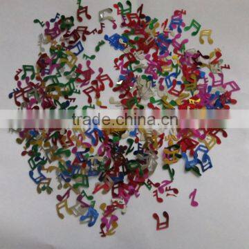 1.2x1.2cm Metallic PVC Musical Notes Wedding Confetti for party decoration