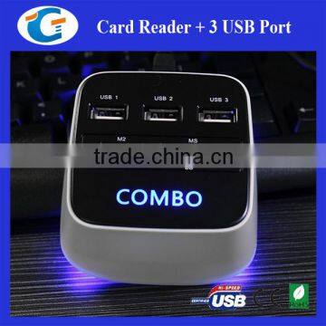 3 Port Usb Hub With Led Lighting Logo ( Card Reader Function ) photo-5