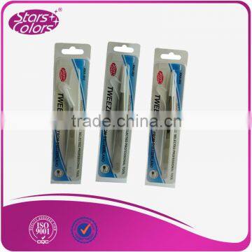 OEM Lightweight precision stainless steel eyelash tweezers set