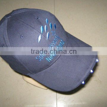 customized fashion 3-led(separated) flashing red light baseball cap