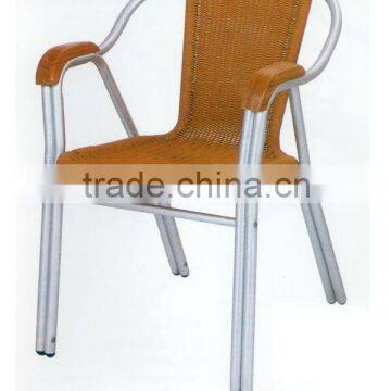 Double tube aluminum rattan chair