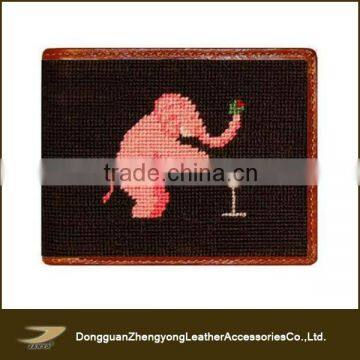 genuine leather wallet handmade needlepoint wallet