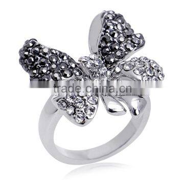 Party Casual/Sporty Animal 18k White Gold Plating Rings Austrian Crystal Butterfly Ring For Women