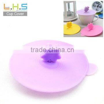 Colorful flower shape reusable plastic cups lids