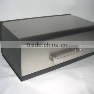 stainless steel bread box with drawer