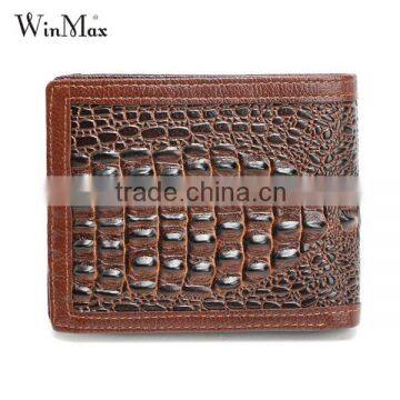 Male Business Genuine Leather Coin Purse 3D Crocodile Wallet for Men photo-2