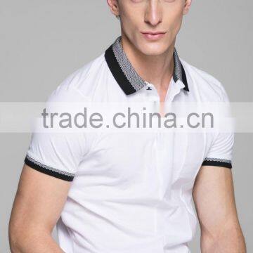 Brand quality Men's classical Formal business casual 100% cotton POLO T Shirt