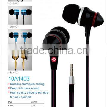 2015 Yes Hope 3.5mm jack metal aluminum stereo rich bass in ear headphone earbuds with Mic remote and volume control