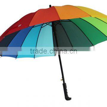 New Fashion 16k Rainbow High Uality Long Handle Straight Umbrella photo-3