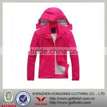 mountaineering suit Nylon hooded women windbreaker