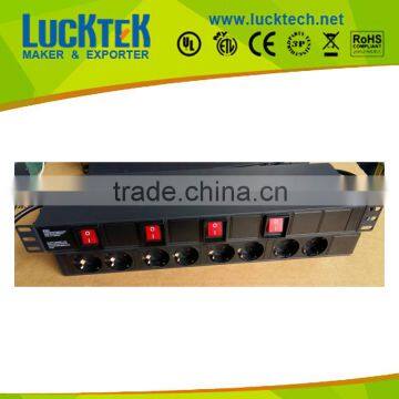 19 inch rear facing rack mount Switched aluminum power rail