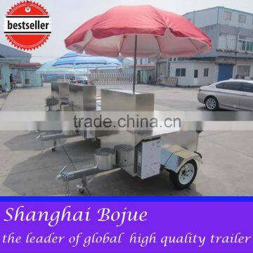 2015 hot sales best quality movable hot dog cart hot dog cart with ramp door humburger hot dog cart