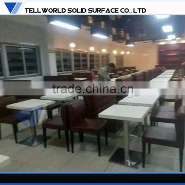 Tell World wholesale high glossy modern artificial marble table top restaurant tables