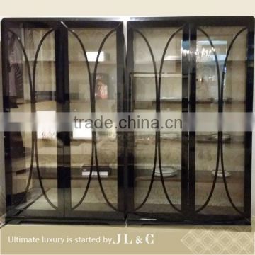 Wholesale Solid Wood Wine rack kitchen cabinet Luxury Classic Furniture-JH02-02 Wine Display cabinet