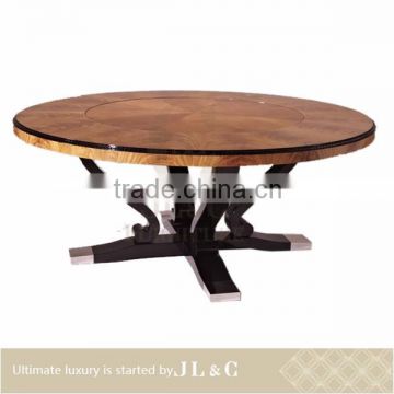 JT03-18 Round Dining Table with Lazy Susan in Dining Room from JL&C Luxury Home Furniture New Designs 2015 (China Supplier)