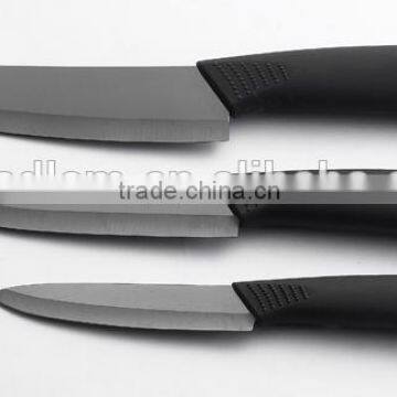 3"+4"+5" Black Ceramic Kitchen Knife with satin finish blade
