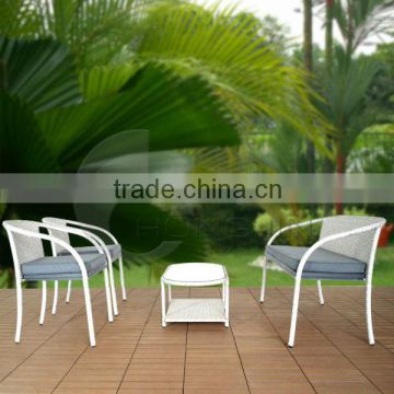 4 Pcs Patio Rattan Furniture Set Tea Table and Chairs