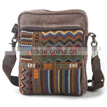 New patterned washed canvas messenger bag men messenger bag