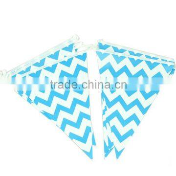 blue Chevron Triangle Pennant Banner Party Decorations for Birthday Parties